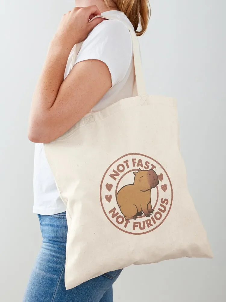 Not Fast Not Furious Capybara by Tobe Fonseca Tote Bag foldable reusable bag Cloth bag sac pour femme