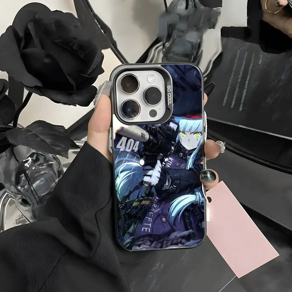 

Game G-Girls F-Frontline Phone Case For iPhone 16 15 14 13 12 11 Pro Max Grey Black Matte Laser Metallic Aurora Funda