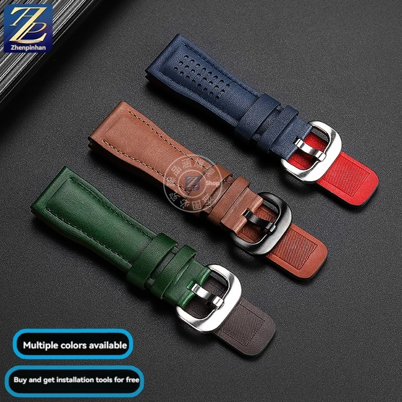 New Style Cowhide Fridays Bracelet For Seven On Friday Watch T1/06/01/t2/t3 Series Calfskin Green Brown Blue Watch Strap 26mm