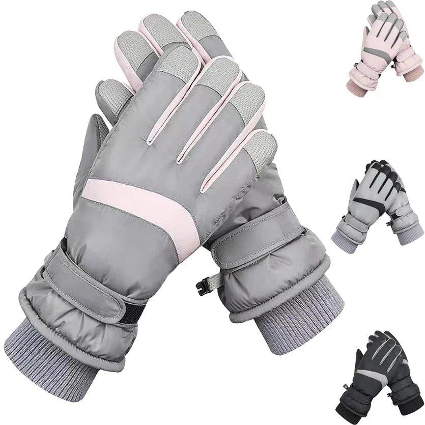 

Ski Gloves Waterproof Windproof Insulated Warm Snow Adjustable Gloves, Touchscreen Winter Warm Snowboard Gloves for Men Women