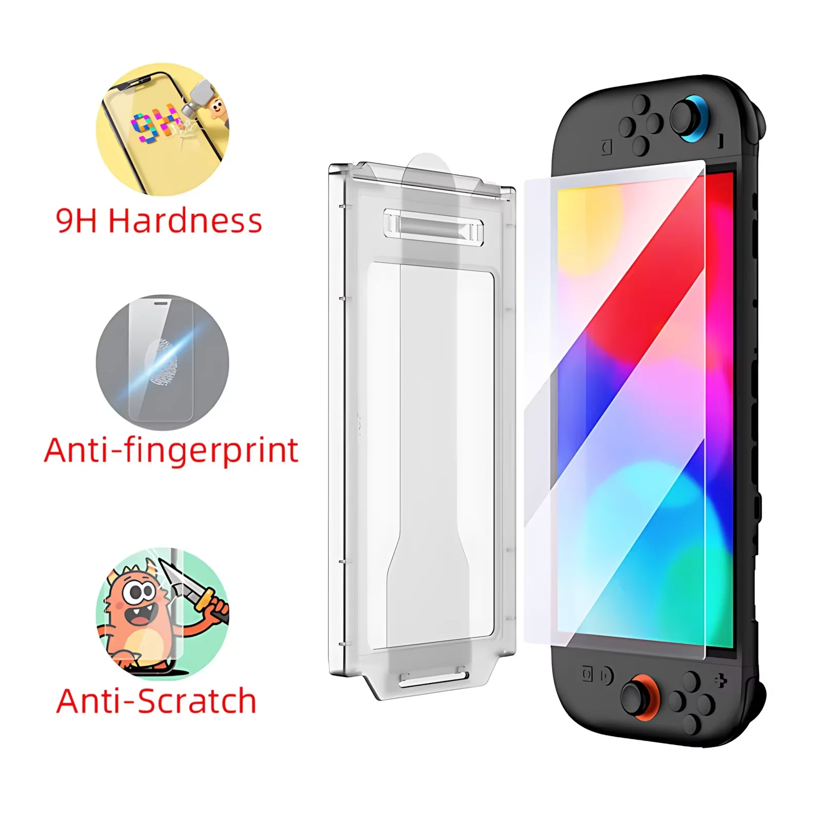7.9-Inch HD Clear Tempered Screen Protector Kit for Switch 2 Game Console –Aounion  PG-SW2117 Includes Installation Tools