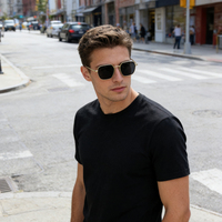 Unisex Square Metal Frame Polarized Sunglasses 2025 New Style UV Protection Trendy Summer Lightweight Outdoor Sunglasses