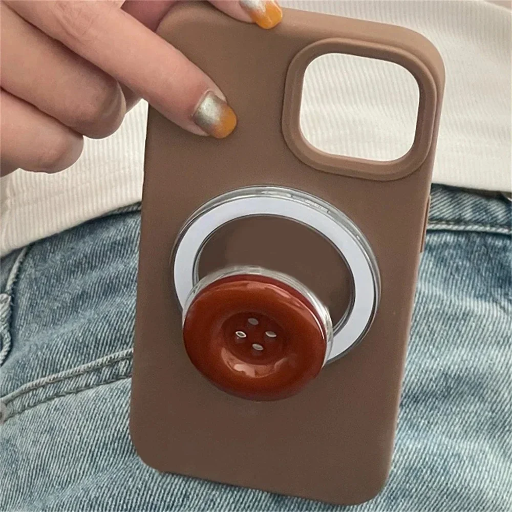 دعامة على شكل حرف T بمقبض مسطح ثلاثي الأبعاد لطيف، مناسبة لهاتف iPhone، تستخدم لحلقة دعم حامل سوار Magsafe