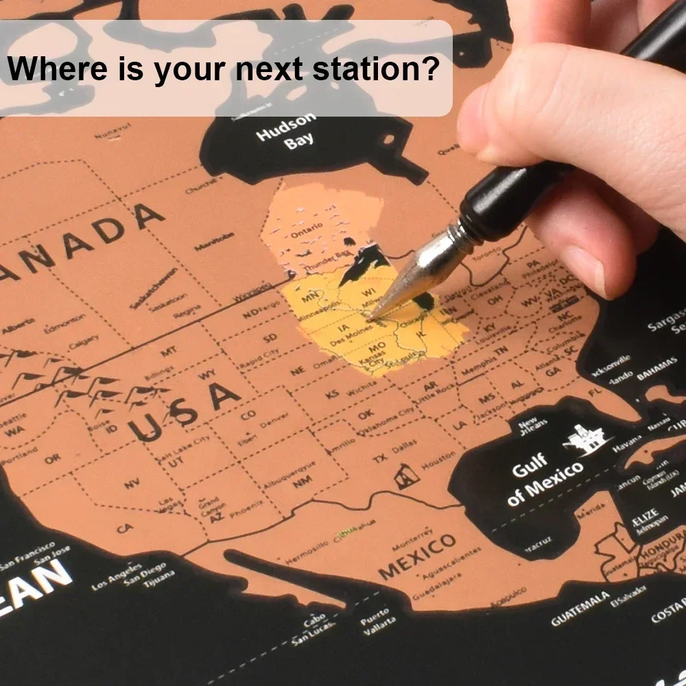 خرائط خدش للمغامرة المخصصة مع العلم الوطني - خرائط خدش للسفر الفاخرة مع ذكريات وملاحظات السفر الخاصة بك #5