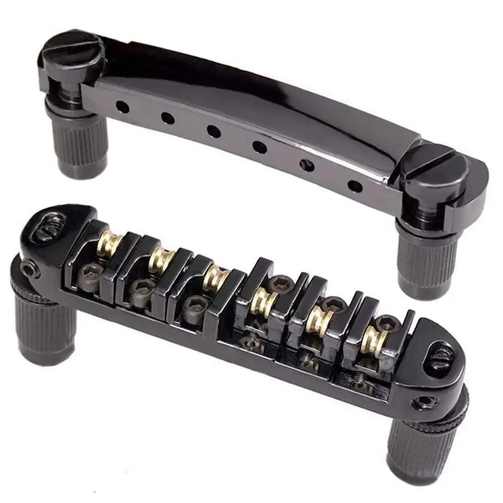 1 Set Roller Saddle Bridge Tailpiece Upper Lower String Bridge Compatible For Lp Sg Les Paul Electric Guitar Drop shipping