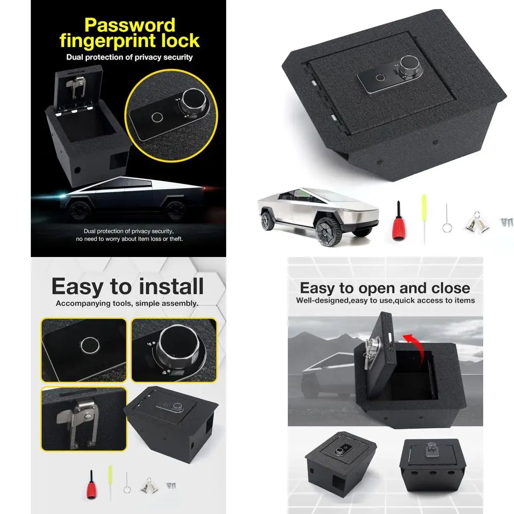 

Пистолет-сейф на центральной консоли, совместимый с аксессуарами Tesla Cybertruck 20224, консольный сейф для хранения консоли, внутренний органайзер