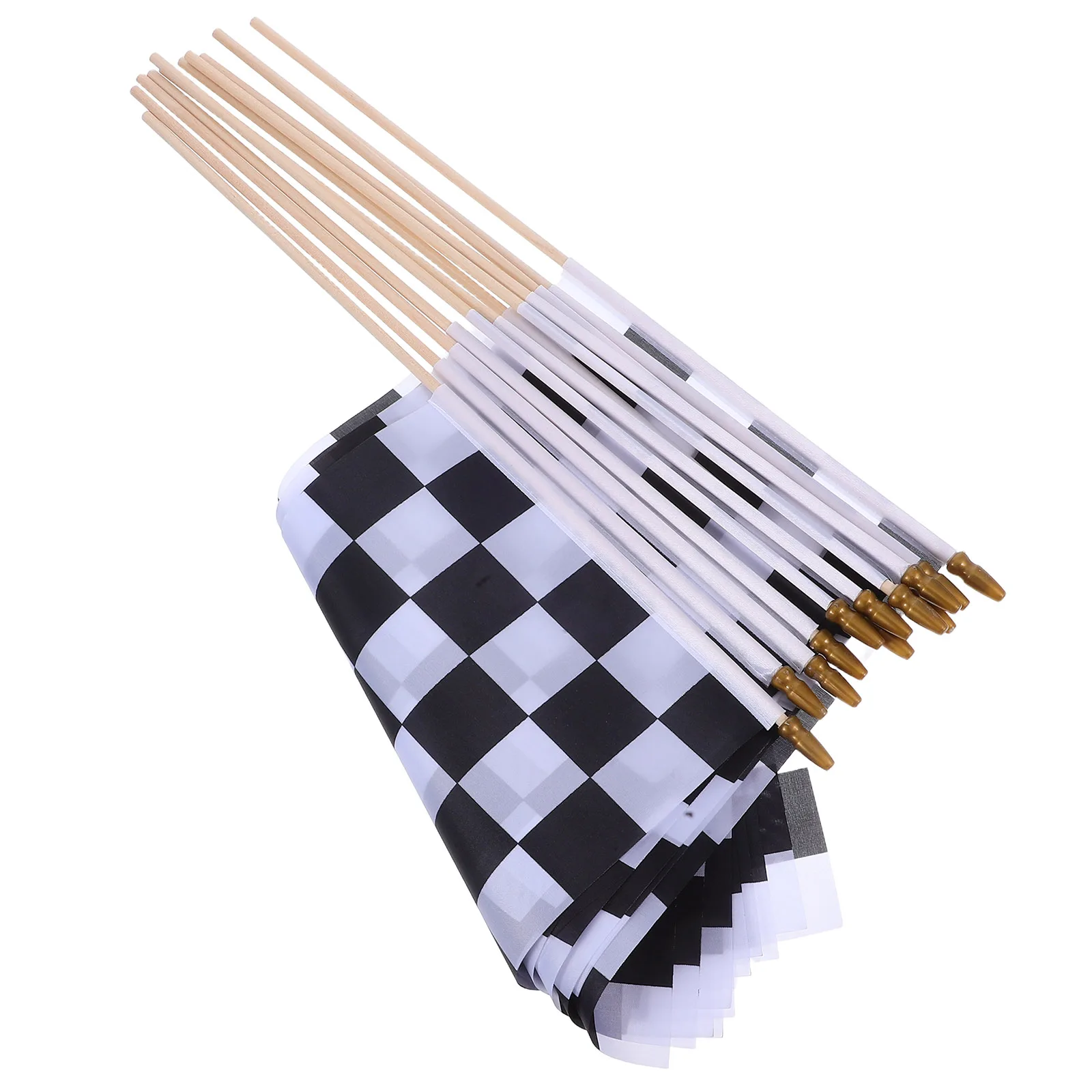 

12pcs Checkered Flags Racing High Visibility Fade Resistant Lightweight Race Car Party Flag Set For Indoor Outdoor Events