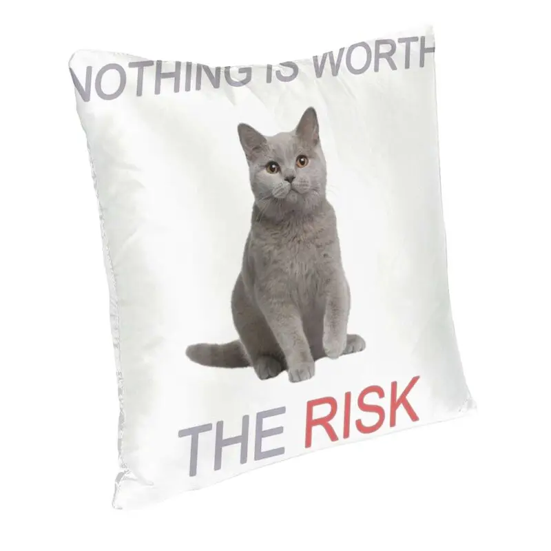 Modern Mandela Catalogue Nothing Is Worth The Risk Cat Sofa Cushion Cover Velvet Pillow Case for Living Room Pillowcase