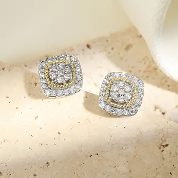 NeeTim 全莫桑石耳釘,女士閃耀經典婚禮實驗室鑽石新娘耳環,925銀耳釘 6 最佳銷售 新娘耳環 - №4