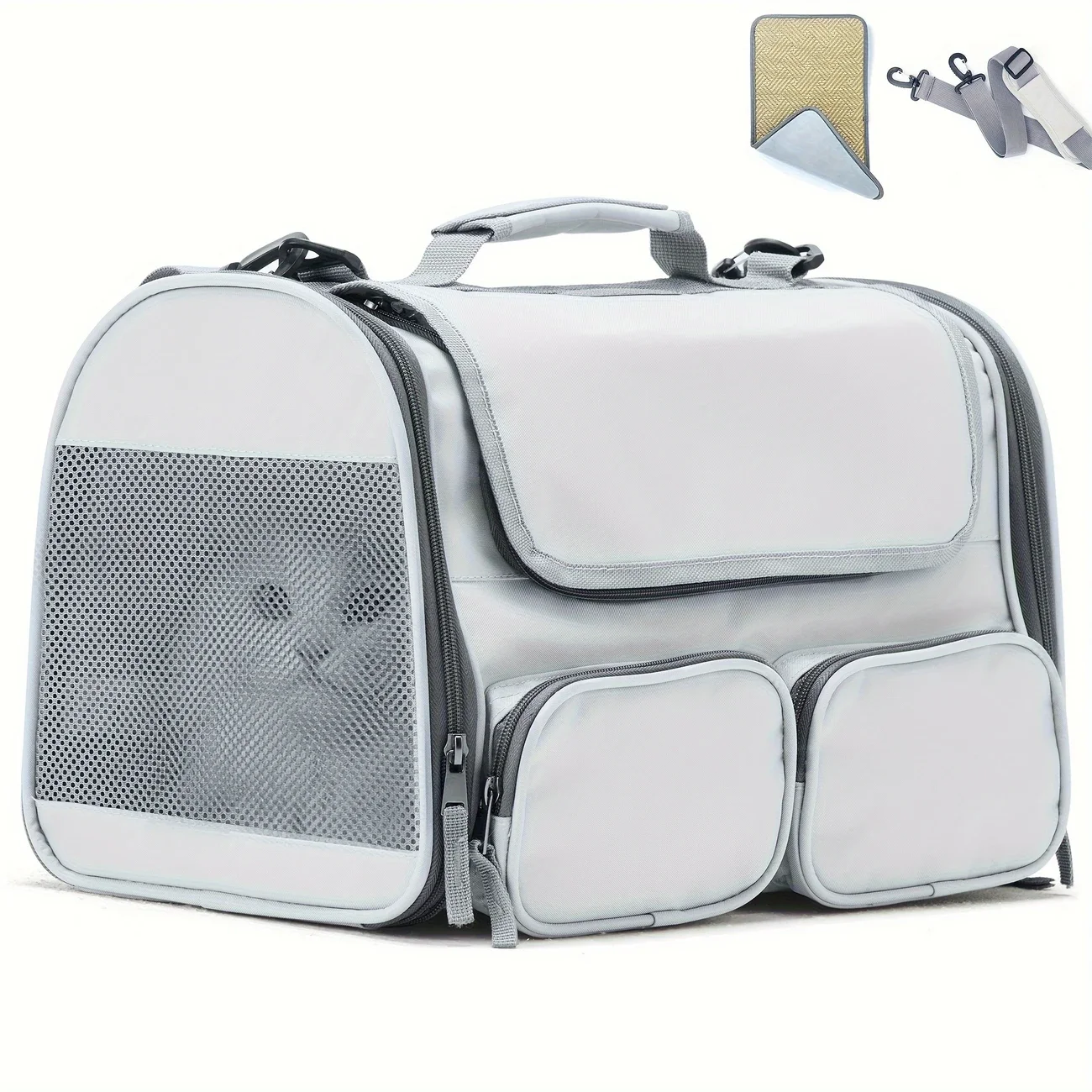 

Pet Cat Carrier Bag with Double-Sided Cushion Aviation Backpack Portable Travel Bag Soft-Sided Pet Carriers Small Dog Bag Mesh