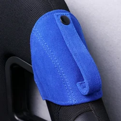 Genuine Suede Leather Car Bucket Seat Belt Holder Protector Seatbelt Guide