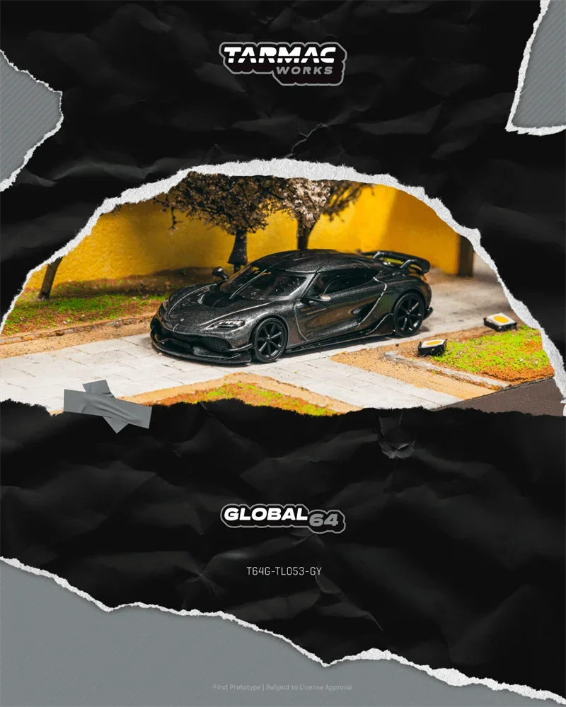

Предпродажа Tarmac Works 1:64 Gemera Grey, литая под давлением модель автомобиля, коллекция миниатюрных моделей
