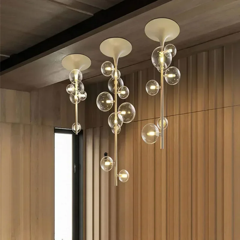 

SANDYHA Nordic Salon Simple Modern Home Decoration Ceiling Chandelier Glass Bubble Led Lamp Living Room Dining Bedroom Lightings