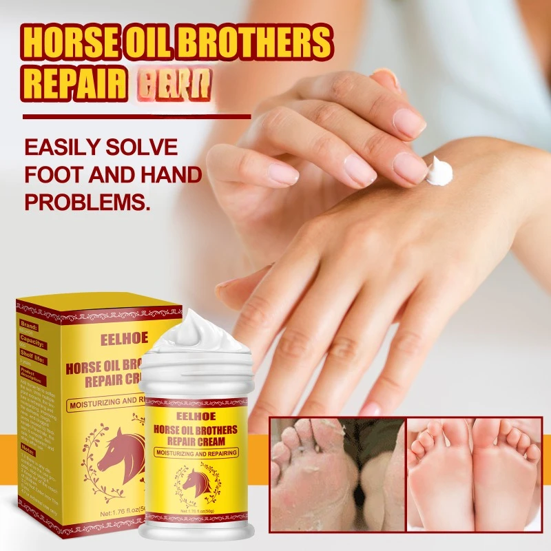 Horse oil hand and foot repair cream Treat chapped Anti dry peeling moisturizing anti-flaking remove callus feet skin care