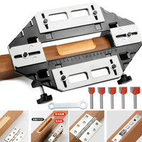 New Woodworking Slotting Locator With Router Bit Aluminum Alloy Hinge Slot Hole Positioner Lock Guide Plate Opener Jig Holder