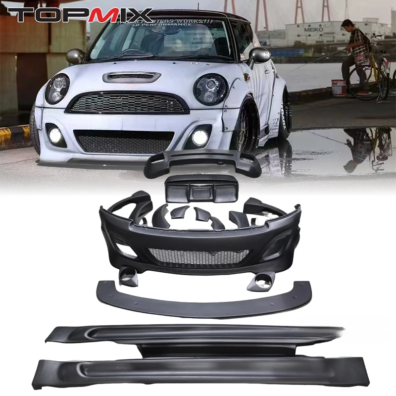 

For Mini R56 LB-Style Front Bumper Lip Rear Diffuser Side Skirts Wheel Arches Widebody Kit Bolt-On Exterior Upgrade Parts
