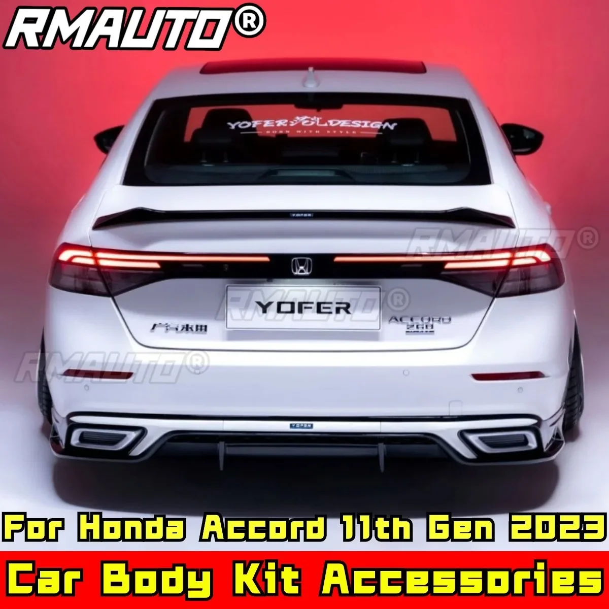 

For Accord Body Kit Rear Trunk Spoiler Glossy Black YOFER Style Rear Trunk Wing for Honda Accord 11th Gen 2023 Car Accessories