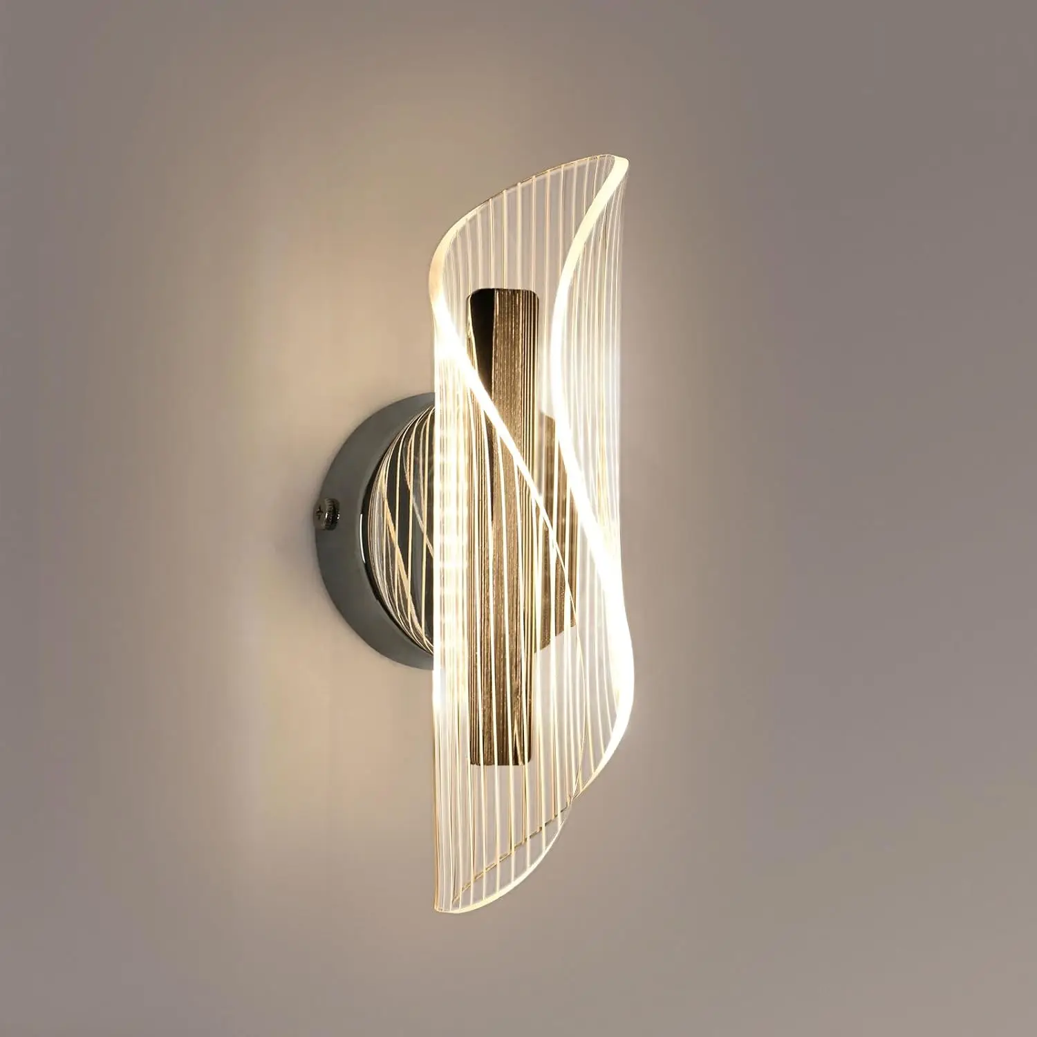 Moderne dimmbare LED-Wandleuchte, 12 W, 3000 K/4000 K/6000 K, für Schlafzimmer, Wohnzimmer, Flur,