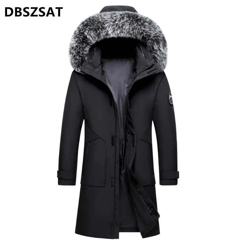 2027 XK Winter Jackets Hooded Casual Long Down Jackets Thicker Warm Parkas New Male Outwear Winter Coats Slim Jackets Size 4XL