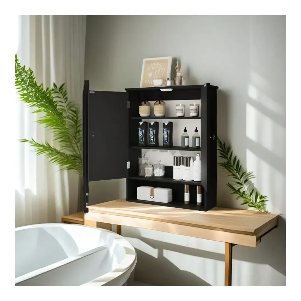 

Cabinet Over The Toilet Storage Cabinet White Medicine Cabinet, Bathroom Wall Cabinet With 2 Doors And Adjustable Shelves, Smal