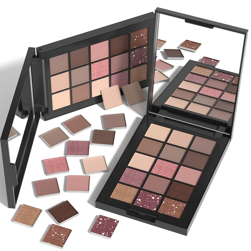 プロフェッショナルマットペアアイシャドウパレット 15色 高発色 防水処方 長持ちする着色力 くっつかない パウダーが飛散しない