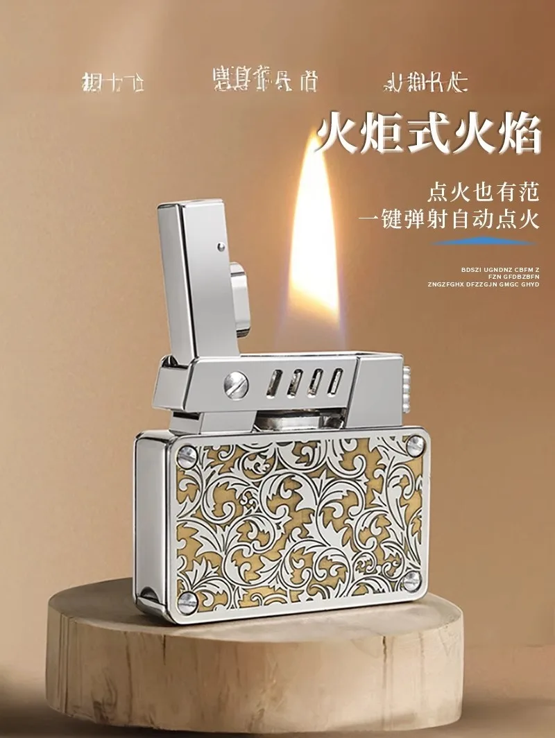 

Mandala Retro Lighter with Copper Shell Weighted Armor Mechanical Sense Grinding Wheel Punk Style for Unique Smoking Experience