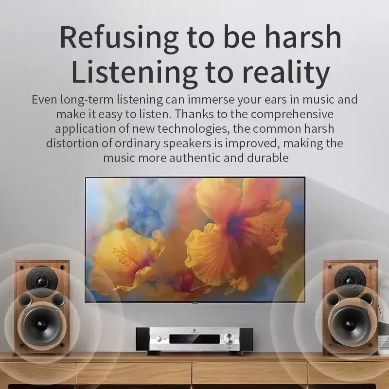 AE-100 HIFI Speaker Bookshelf Speaker Wooden Case Passive None-Battery Lossless