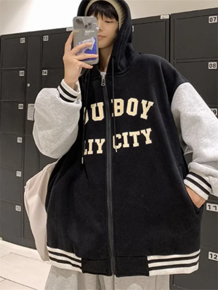 

Heavyweight Hooded Sweatirt Jaet Men's Spring Autumn High-End Feel Color Blo Colion Sport Coat Zipper Closure Long S...