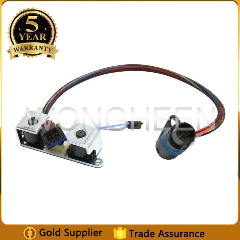 4 pin 46RE 47RE 48RE 52118500 Transmission Overdrive & Lock-Up Solenoid Set (Harness&TCC) For Dodge Jeep 2000-Up