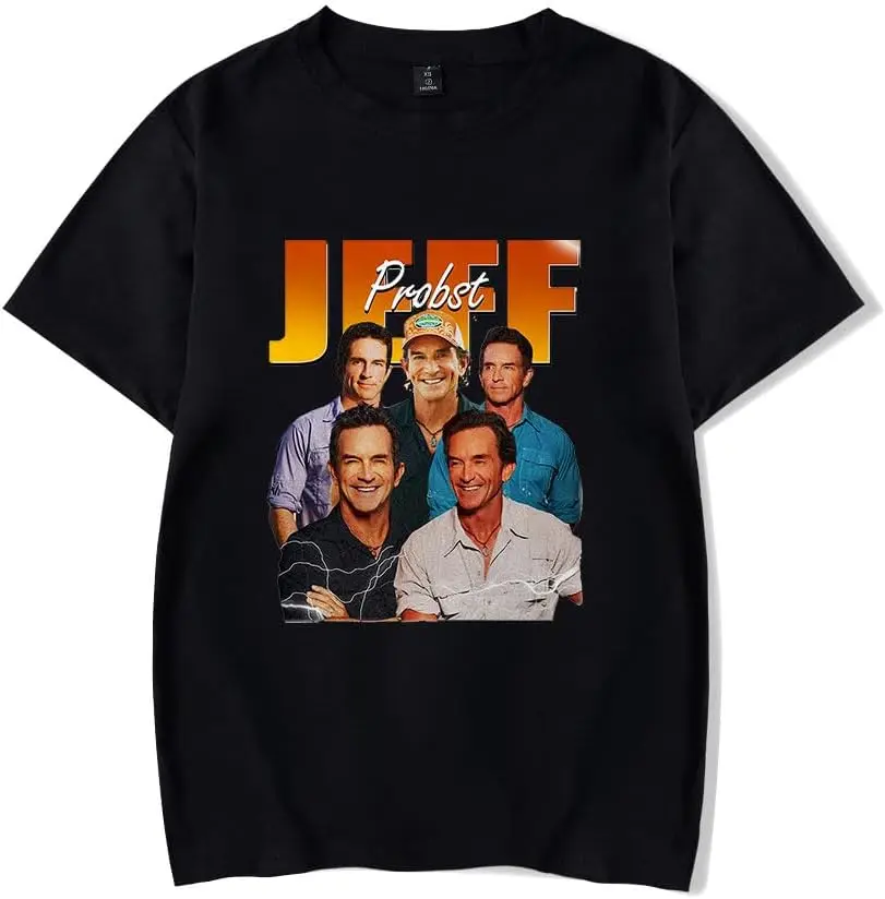 

Jeff Probst Merch pop Print Crewneck Unisex Trend Casual Short Sleeve Tshirt Top