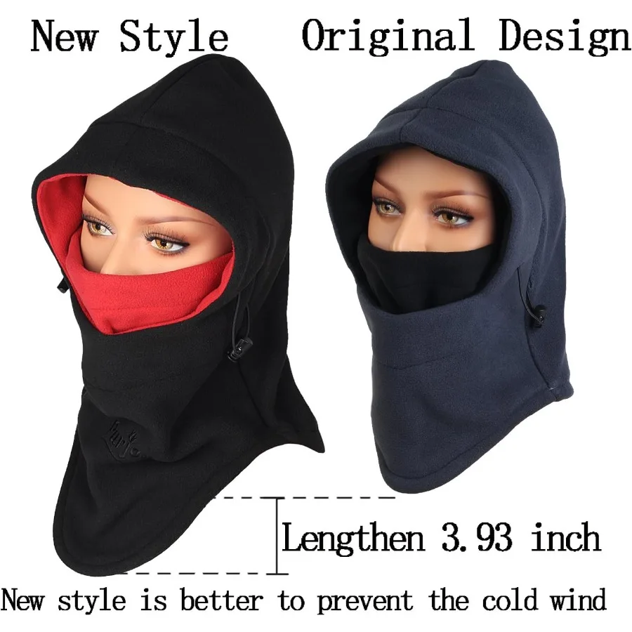 Balaklava Fleece Hangat untuk Ski, Sepeda, Masker Wajah Penuh, Penghangat Leher, Topi Olahraga Musim Dingin