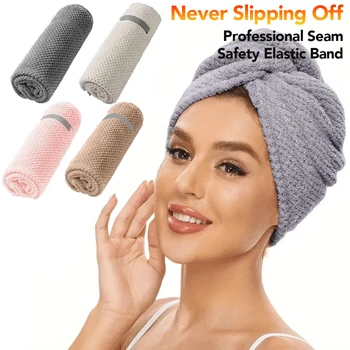 Microfiber Hair Towel Extra Large Wrap Quick Dry Hair Towel Wrap With Elastic Band ,…