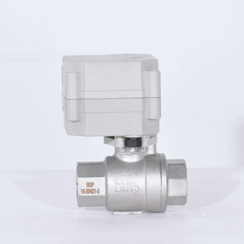 Miniature electric valve full bore 304 stainless steel with indication 1/2 inch electric ball valve DN15