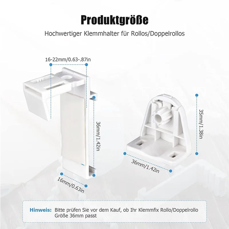 

ABJI-PVC для Klemmfix, опорный кронштейн для зажима для рулонных штор, 8 шт., держатель, запасные части для двойных рулонных штор, аксессуары