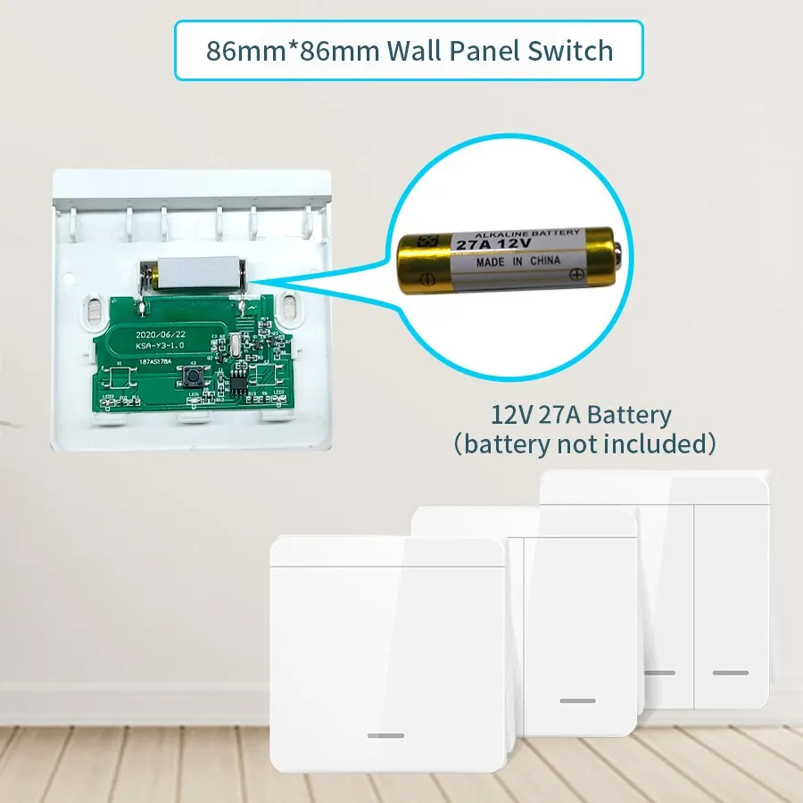 Wireless Smart Switch Light 433Mhz RF 86 Wall Panel Switch with Remote Control Mini Relay Receiver 220V Home Led Light Lamp Fan