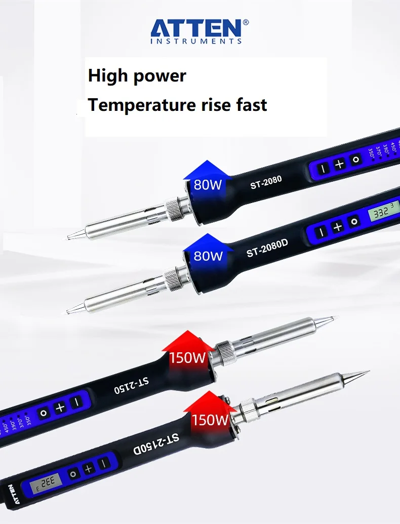 ATTEN Original Authentic Euro Plug 230V  ST-2065D 65W ST-2080 ST-2080D 80W  ST2150D ST-2150D 150W Sleep Shutdown Soldering Iron