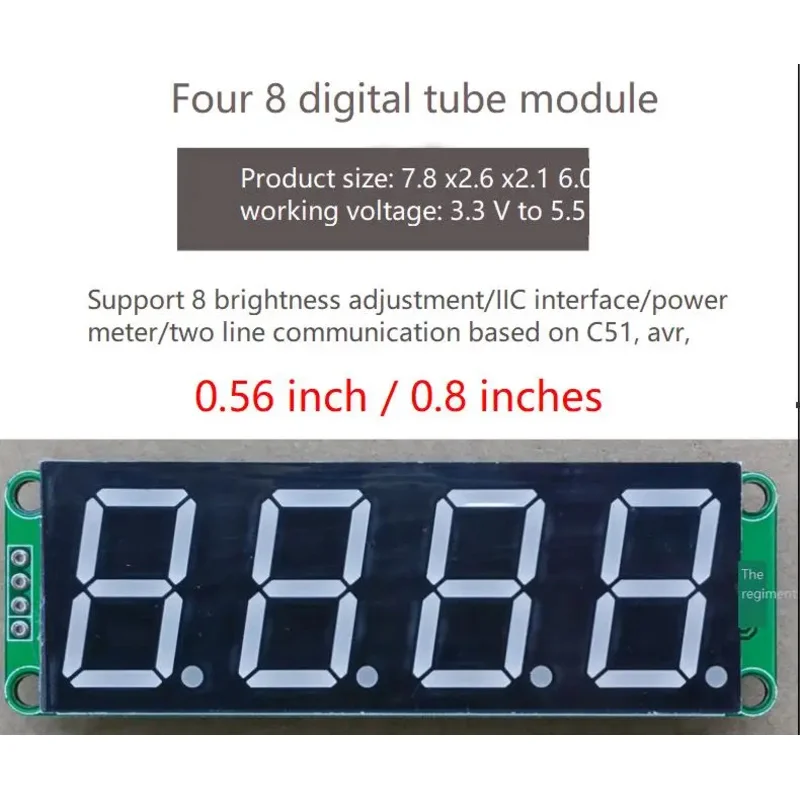 2pieces0.56 0.8 Inch Four \ Six LED Digital Tube Display Module Red White Green Emerald Green