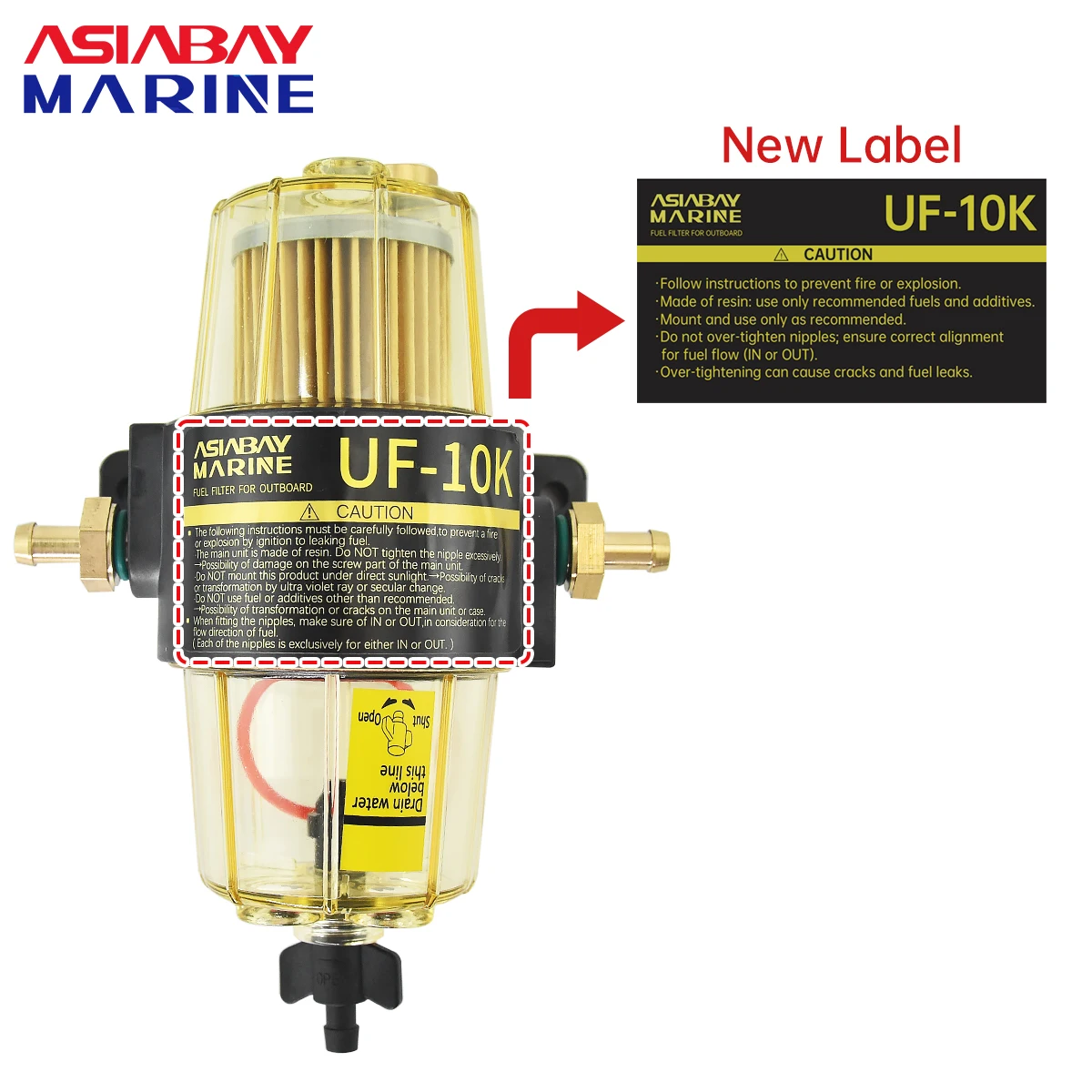 UF-10K Fuel Filter Element Water Separator Assembly Elements UF10K Outboard Motor Boat Engine Honda Yamaha Suzuki Mercury