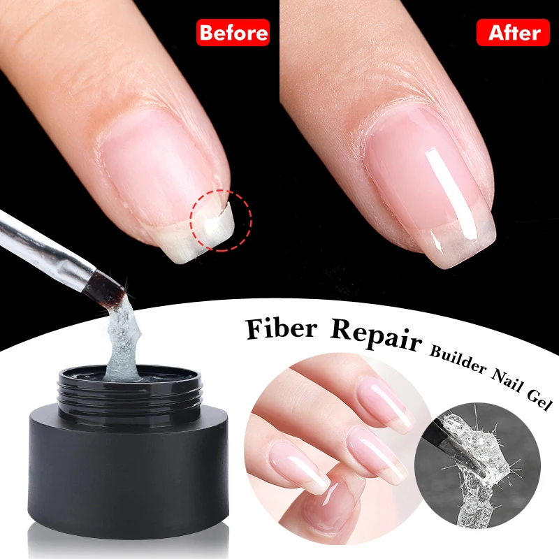 

CHUNSHU Fiberglass Repaired Extension Gel 30ml Pink Fiber Rubber Builder Nail Gel For Broken Nails Construction Reinforce UV Gel