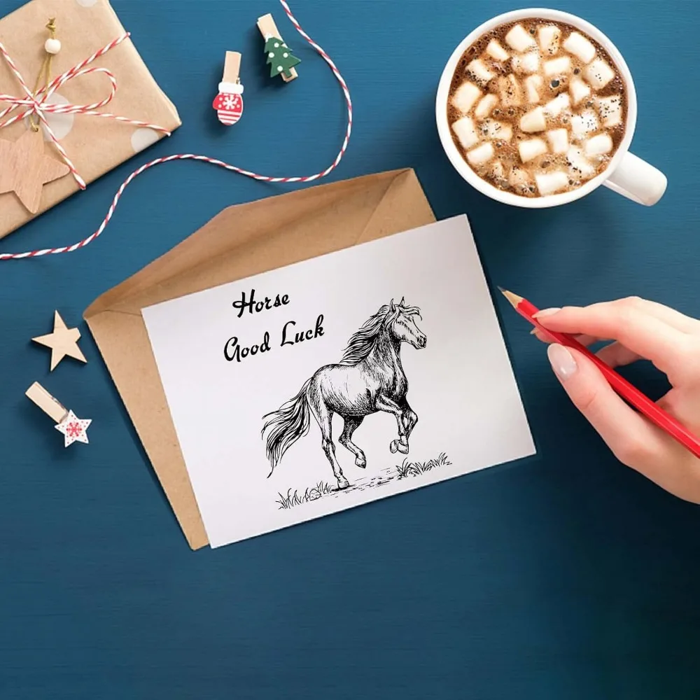 Horses Clear Stamps Horses U-Shaped Hooves Transparent Silicone Stamp Rubber Stamp for Scrapbooking Birthday Photo Album