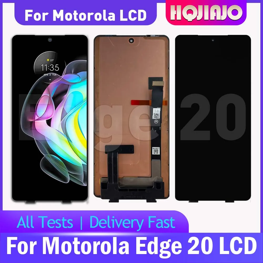 For Motorola Edge 20 XT2143-1 6.7'' OLED LCD Display Touch Screen Digitizer Assembly Replacement 100% Tested for EDGE 20 Repair