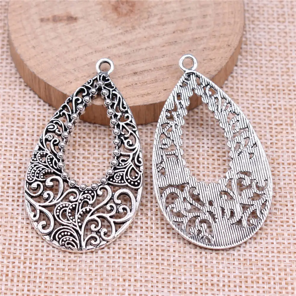 

Nail Charms Vintage Water Droplets Charms For Earring Jewelry Materials 52x30mm 4pcs