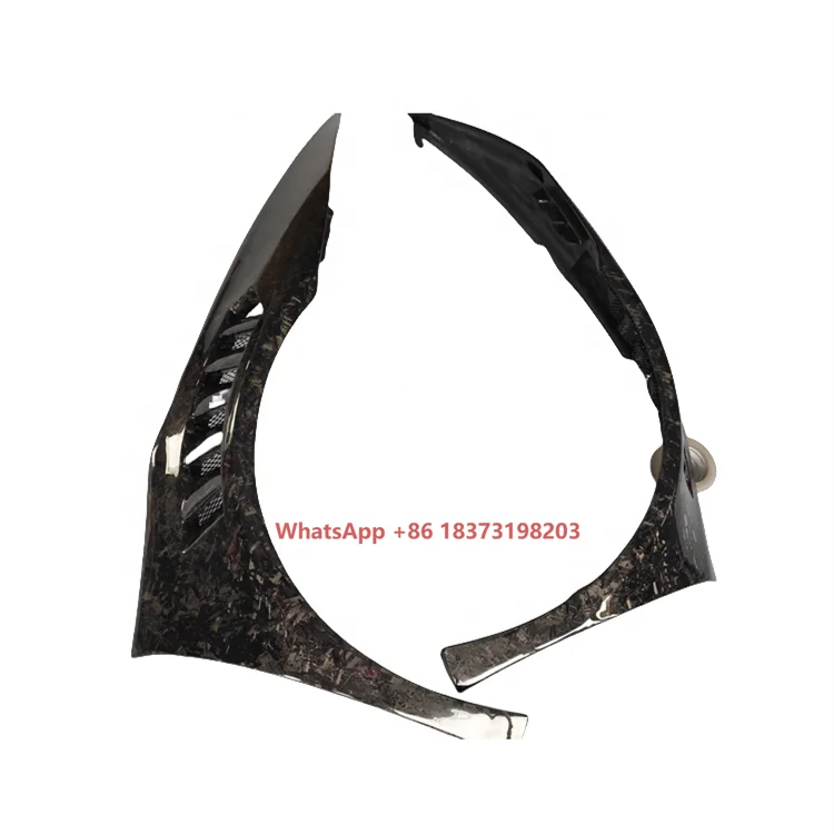 A Pair of High-quality Carbon Fibre Forged V-style Perforated Mudguards Fender for the Lamborghini Huracan LP580 LP610 Body Kit