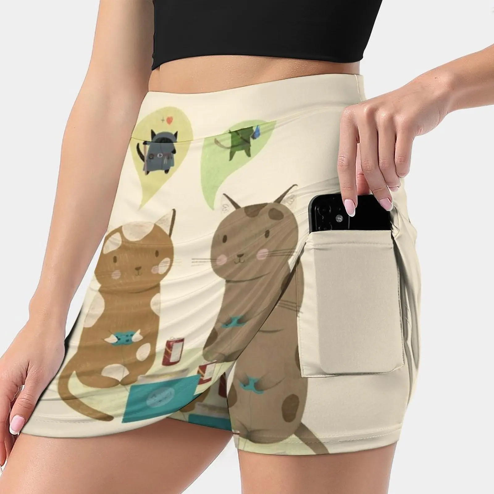 

Geek Cats Women's skirt With Pocket Vintage Skirt Printing A Line Skirts Summer Clothes Geek Cats Fantasy Rpg Hobby Freetime