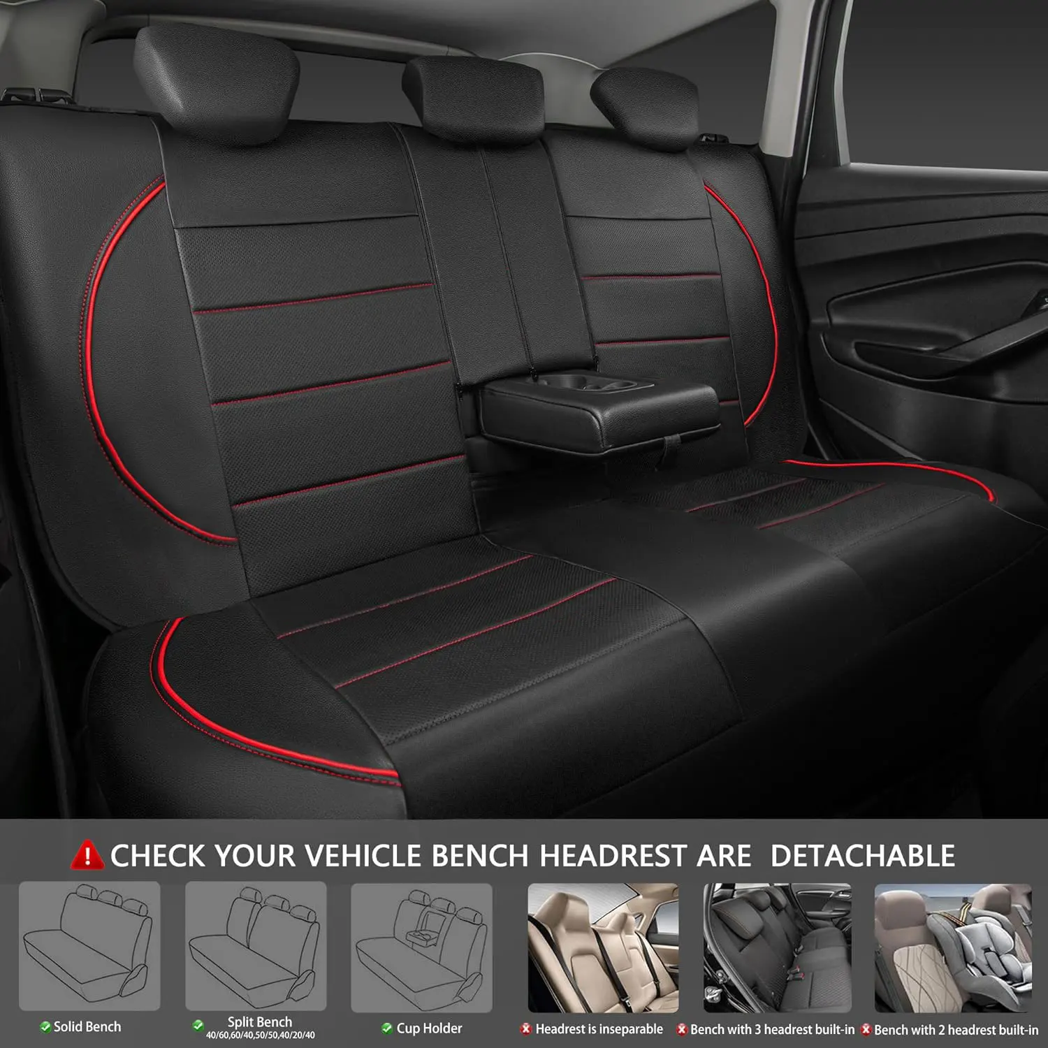 Universal Leather Car Seat Covers Simple Style Breathable 5 Seat Car Seat Cover - Image 5