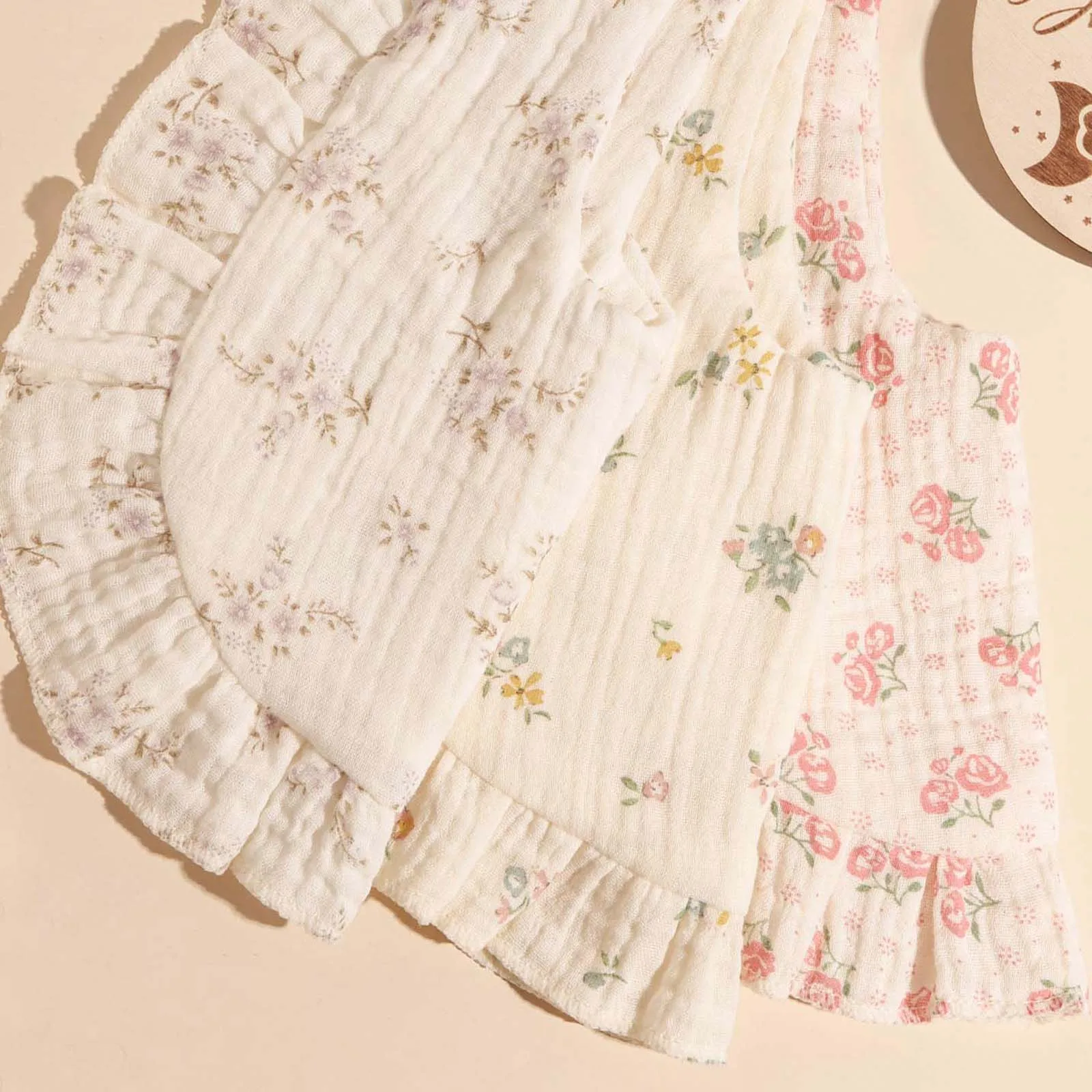 3 stücke Baby Nette Rüschen Rand Speichel Handtuch Kinder Fütterung Anti Schmutzige Lätzchen Infant Spucktuch Neugeborenen Mode Geschenk Set zubehör – Detail 9