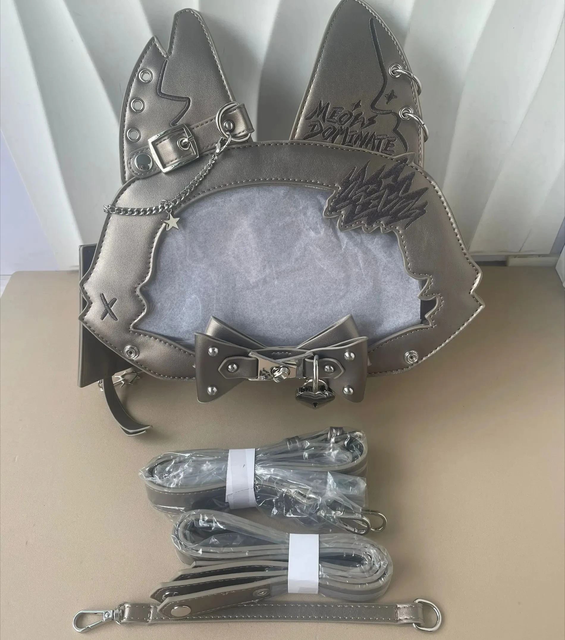 Original Subculture Y2k Bag Cute Cat Ita Mochila Hot Girls Bow Bag Kawaii Crossbady Bags for Women Chain Transparent Backpack