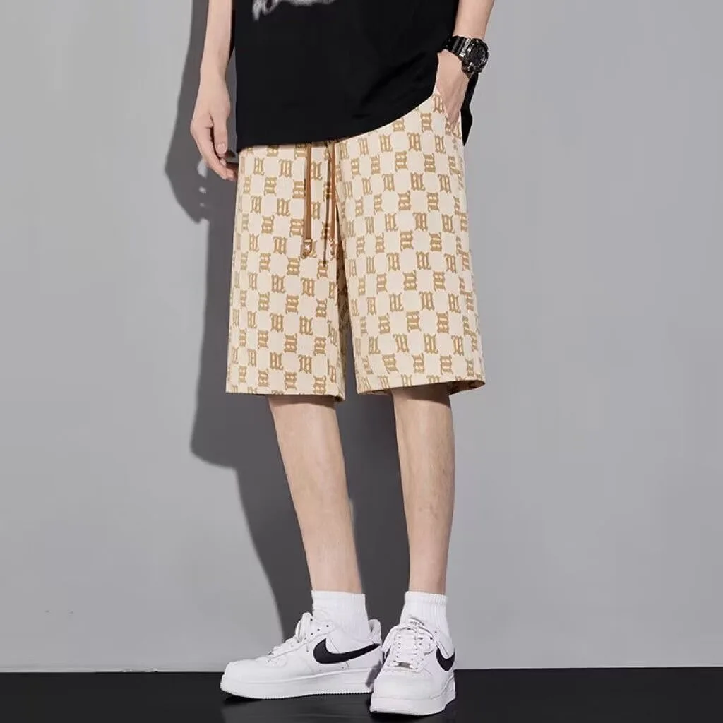 Men's Summer Qui Dry Beach Five-Quarter Casual orts Loose Fit Spor Four-Quarter Pants Straight Leg ket Detail