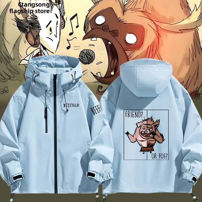 

Dont Starve Jaet ex American Sle Windproof Polyester Nylon Cosite Fiber Long Sve Zipper Closure Casual Coat