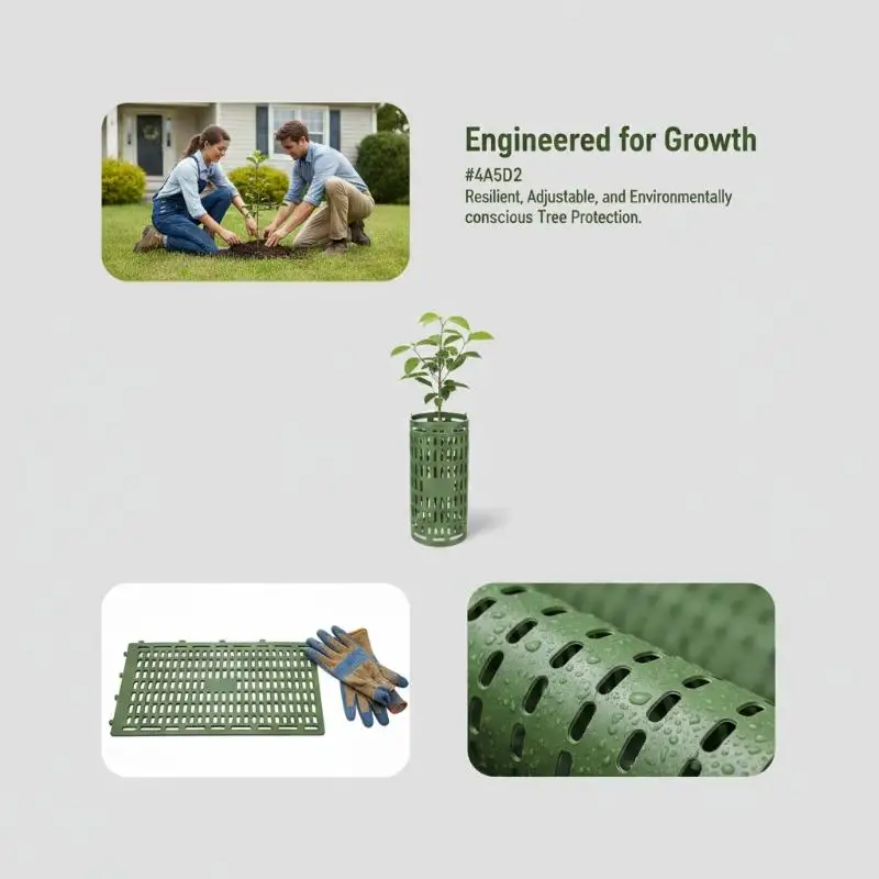 [J] Tree Trunk Protector Resizable For Various Size Trees Or Plants Preventing Tree Bark Damage From Pruners Mowers And Rodents